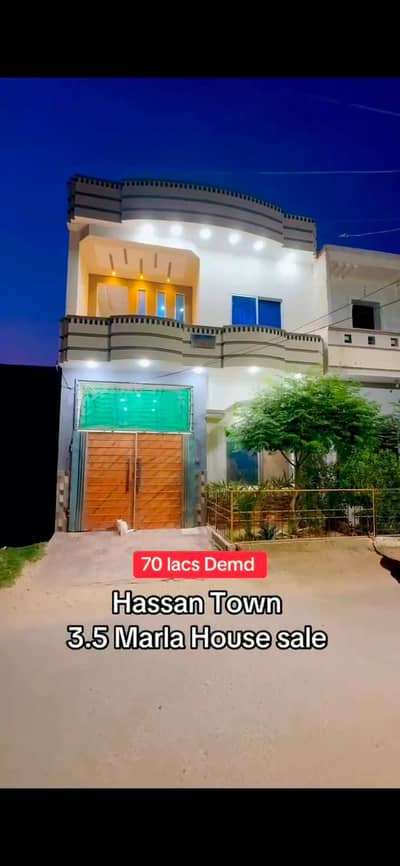 Hassan town Rafi qamar road 3.50 marly Sami double story house for sale