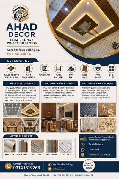 AHAD DECOR – Premium False Ceiling & Wallpaper Experts