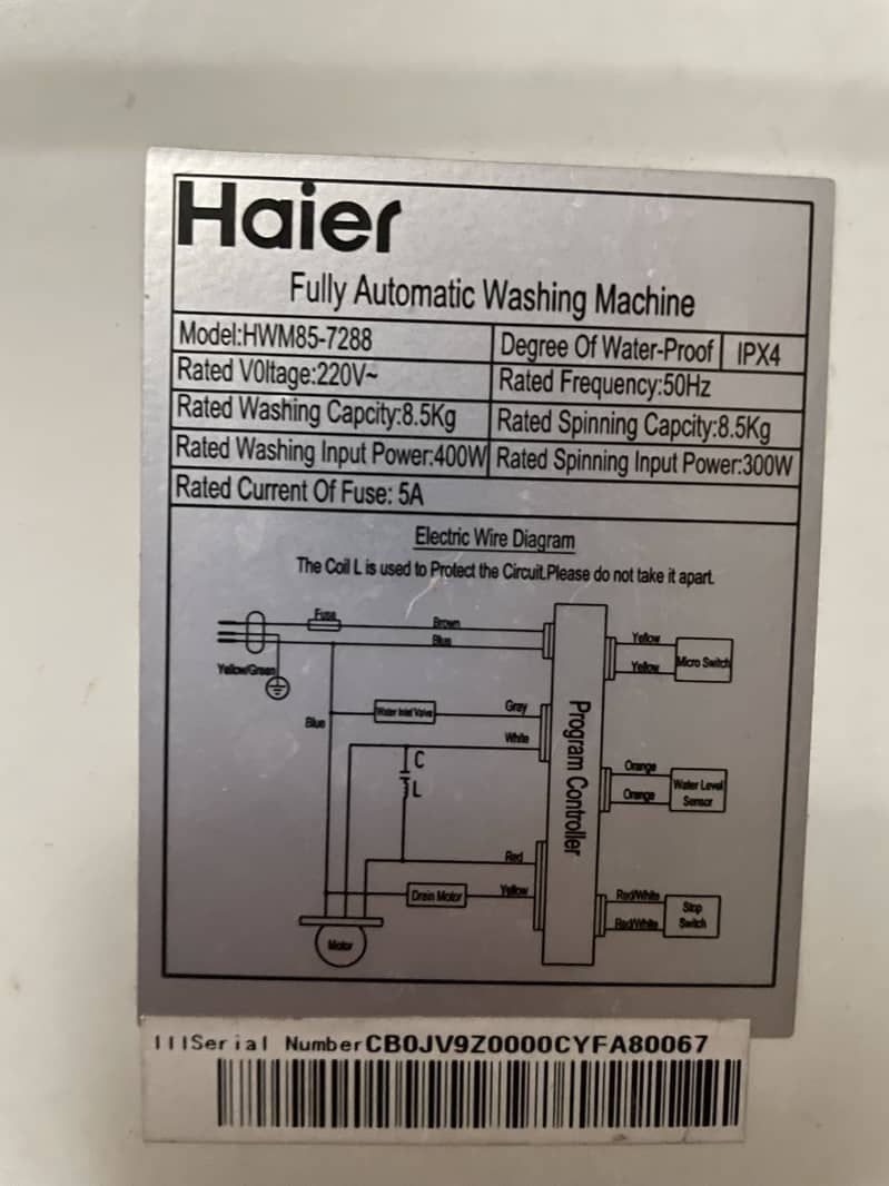Haier Automatic washing machine 5