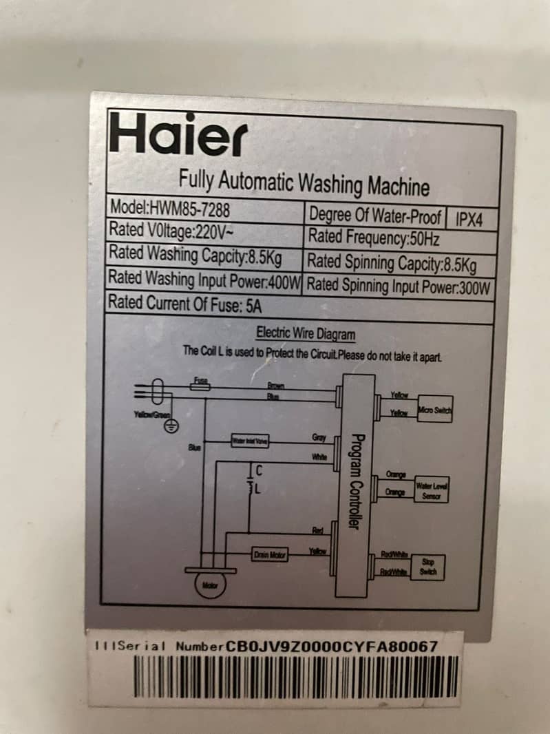 Haier Automatic washing machine 6