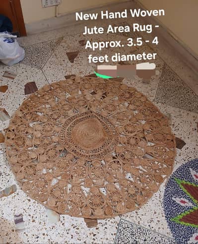 Jute hand made round rug and Fabric Mandala rrug