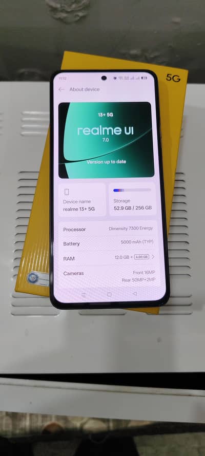 Realme 13plus 5g 12,256gb not open full box 1mah warranty for sell
