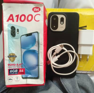 urgent sale need money itel 100C 6/64 finger ok with box 10/10