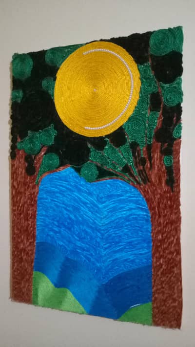 Thread work wall hanging