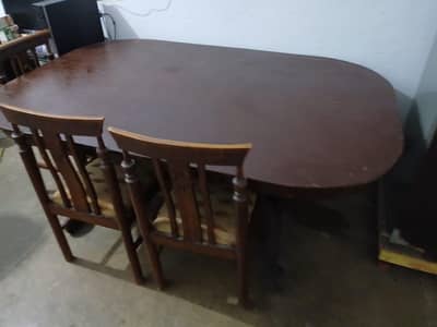 dining table with six chairs