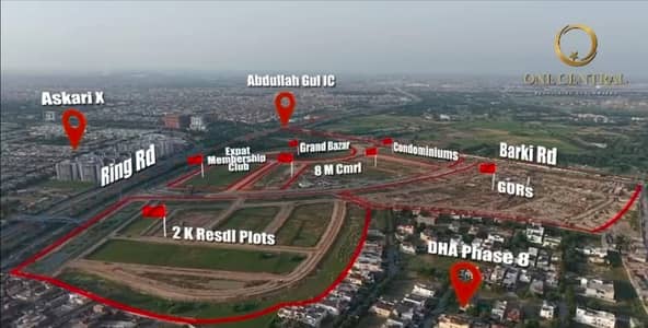 2 Kanal Residential Plot For Sale In One Central DHA Lahore.