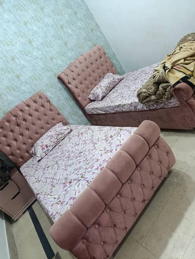 pair of beautiful beds , with new Alkhair brand mattresses