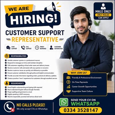 Chat Support + Customer Service Representative Required