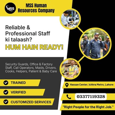 we're providing all typ of domestic staff , security guard, driverjobs