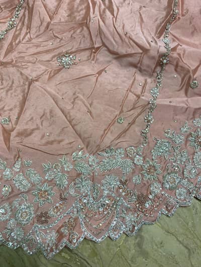 Walima Dress | Peach | Coral Embroidered Bridal Maxi Gown