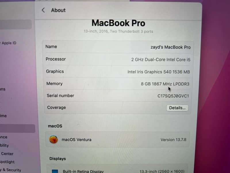 Macbook pro 2016 4