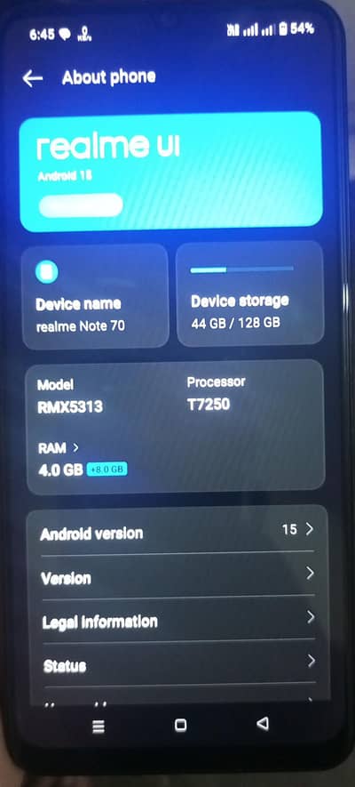 Realme note 70 4/128