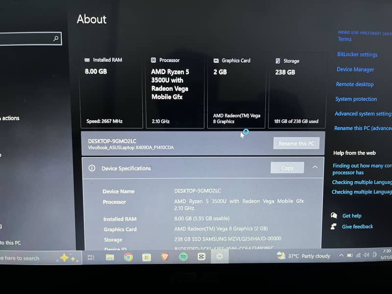 Asus vivobook ryzen processor 1
