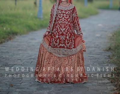 Luxurious Bridal Dress – Red & Gold Embroidery