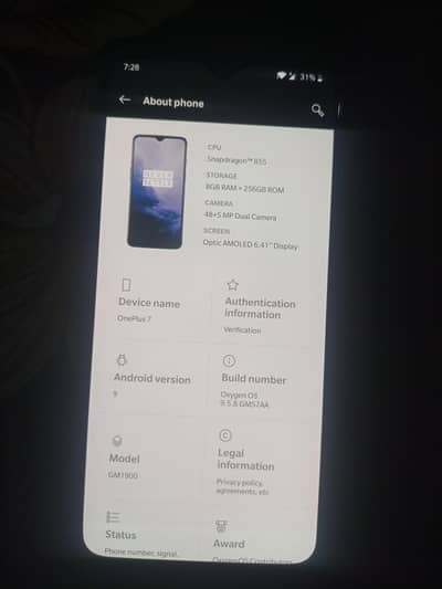 OnePlus 7 8/246 Gb, Dual sim Pta approved