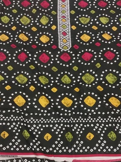 Ladies Black Chunri Suit - 3 Piece Unstitched - Reasonable Price