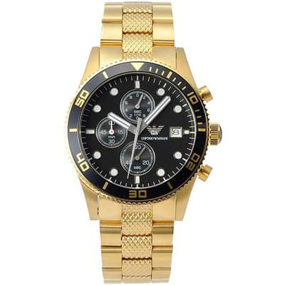 NEW EMPORIO ARMANI AR5857 YELLOW GOLD STAINLESS STEEL MEN'S WATCH