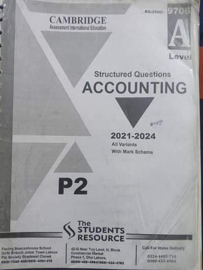 alevel accounting  9706