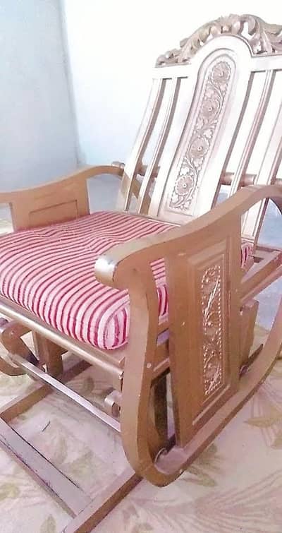 sheesham wood heavy Rocking chair and double bed Mattress new