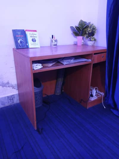 wooden table with shelf