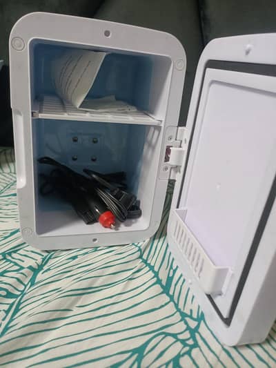 Small fridge to makeup items cool with mirror