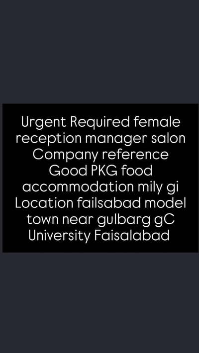 salon Female receptionist