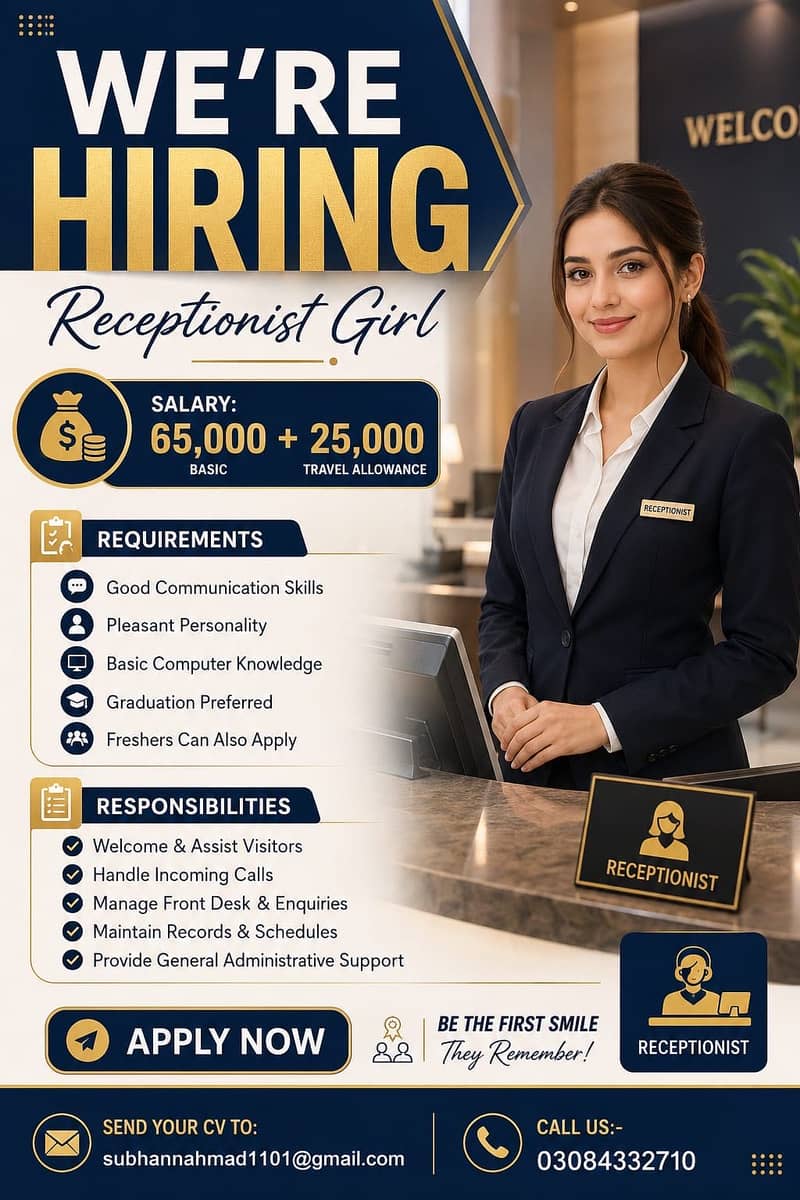 Receptionist required 0