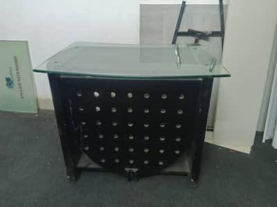 small desk / table with glass top