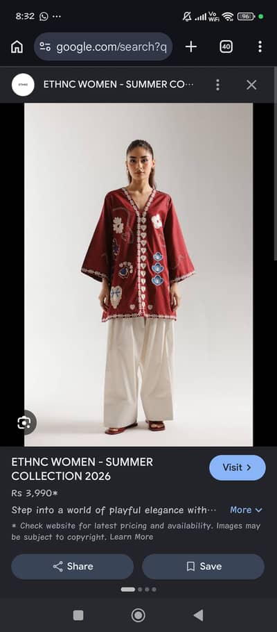 Ethnc new shirt brick red colour small size