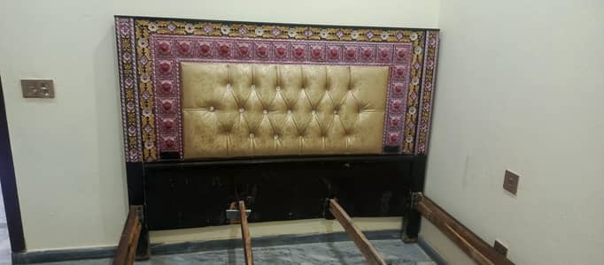 Wooden Bed with mattress Bartan Wali Almari dressing Table (Mirror)