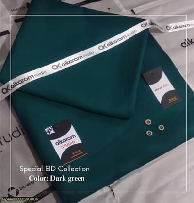 Dark Green Men Wash & Wear Suit Eid Collection