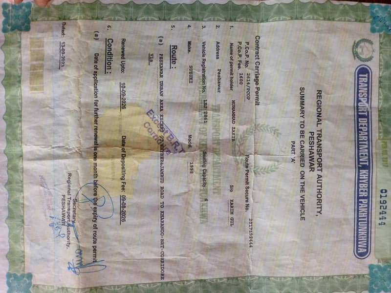road permit 1