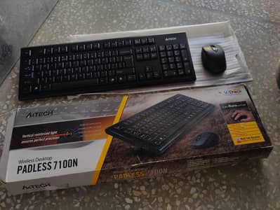 Original A4Tech Wireless Desktop Padless 7100N Keyboard & Mouse Combo