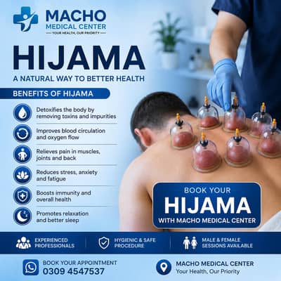 Hijama At Your Home & Physiotherapy Homesessions
