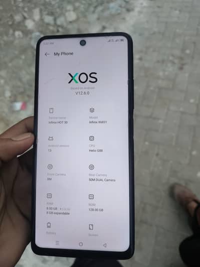 Infinix hot 30 8 128 all ok mobile box h charger nhi h