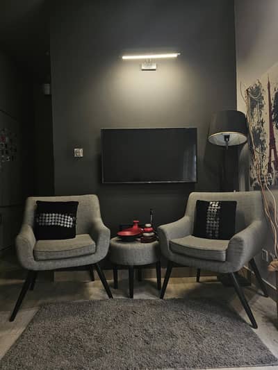 Fancy Chairs Pair with Coffee Table.