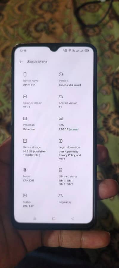 oppo f15 8+5gb 128gb