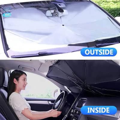 Car Windscreen Sunshade Foldable Umbrella (Free Delivery in Lahore)