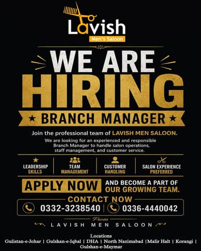 Join the professional team of Lavish Men’s Saloon 