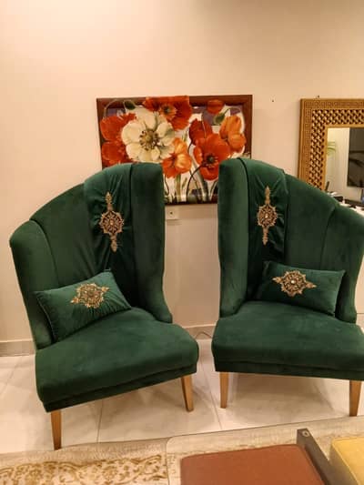 2 Green chairs