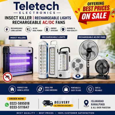 Rechargeable Ac/Dc Portable Pedital & Table  Fan Available On Eid Sale