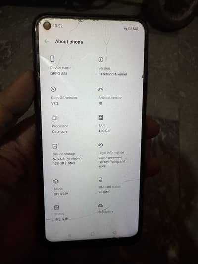 OPPO A54 Only Set  4+128 Urgent Sale