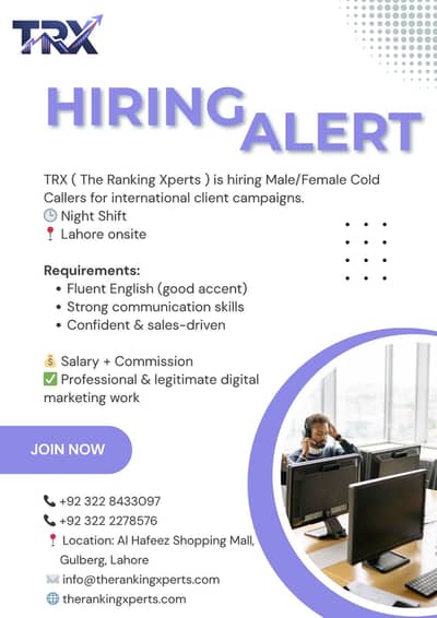 USA based digital marketing call canter required experienced person