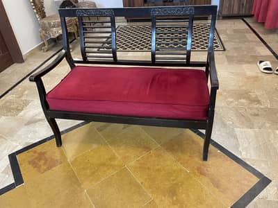Wooden Sofa Set 4 Seater (1+1+2) Solid Wood with carved Design