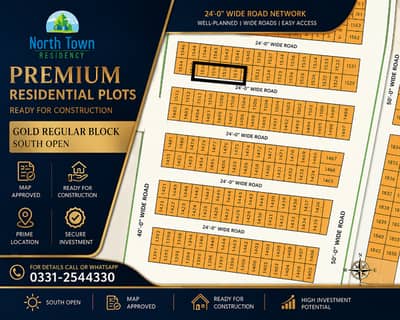 PLOT SALE IN NORTH TOWN RESIDENCY PHASE 1 GOLD BLOCK