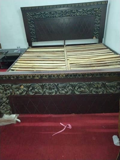 Double wooden bed