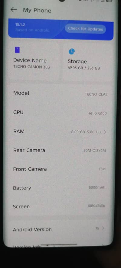 Tecno camon 30s