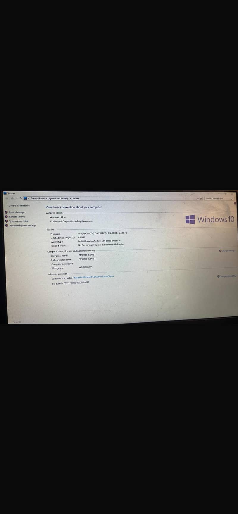 Dell laptop 4