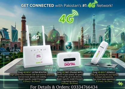 Zong 4G Bolt+ MiFi Cloud | Ultra Router | High Speed Internet | COD