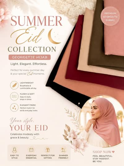 Premium Georgette Hijab for   Bakra Eid